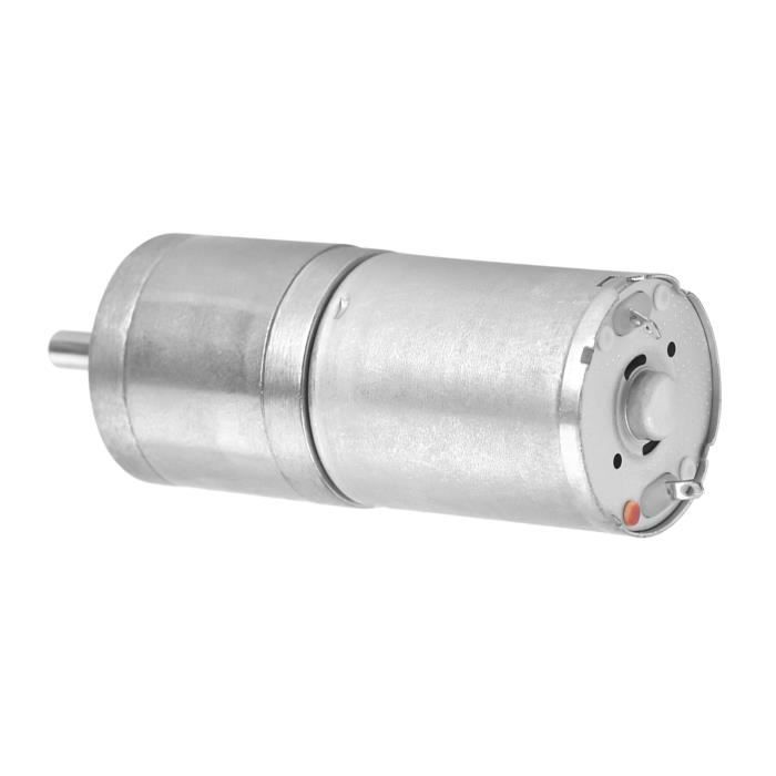 Moteur à Engrenages DC 12V 25GA-370 Métal – Basse Vitesse Haut Couple (30RPM), Idéal Serrure Électronique, Robot, Rideau Motorisé