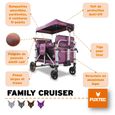 Chariot de transport enfant - FUXTEC Family Cruiser - Pourpre - Banquettes amovibles - Homologué EN1888-1