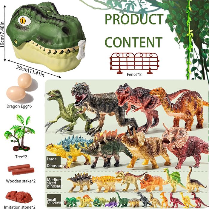 Lot De 10 Dinosaures à Mordre – Figurines ABS Réalistes – Jeu Et Collection – Cadeau Enfant