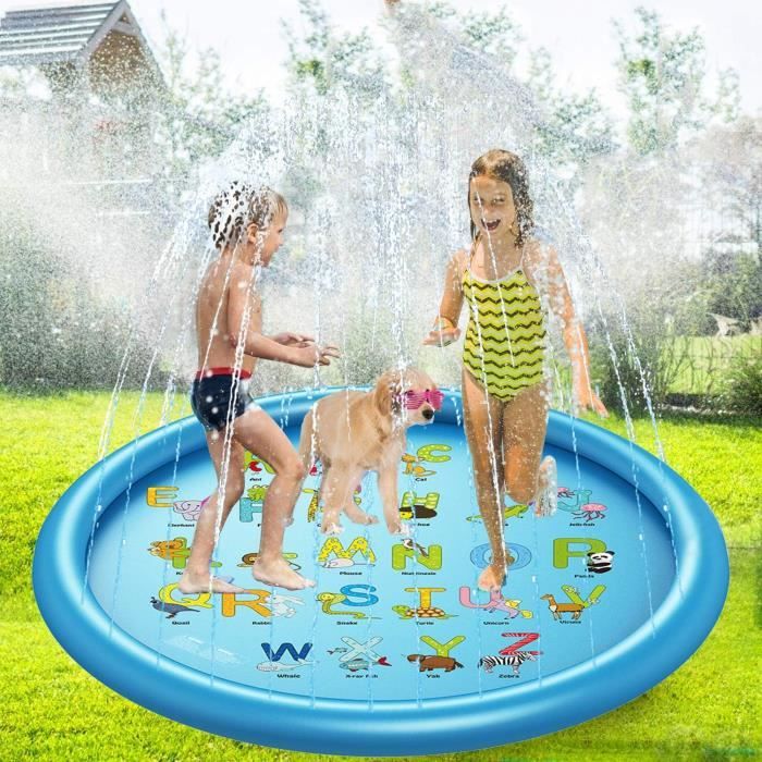 Tapis Jet D'Eau MULEVIP 170cm - Jeu D'Extérieur Été Pour Enfants Et Animaux