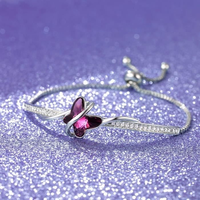 Bracelet Femme Papillon Plaque Argent avec Cristal Bleu GEORGE SMITH 2 violet Achat Vente bracelet gourmette Bracelet Femme Papillon Plaque Argent avec Cristal Bleu GEORGE SMITH Femme Adulte Blanc Neu...