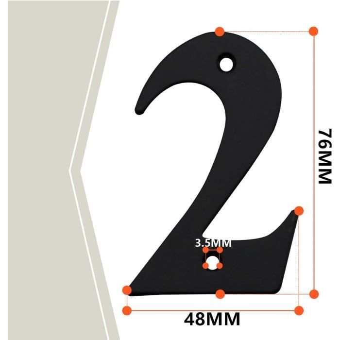 1 Pcs 3 Pouces Hauteur (75mm) Chiffre de Porte en Acier Inoxydable 304 ...