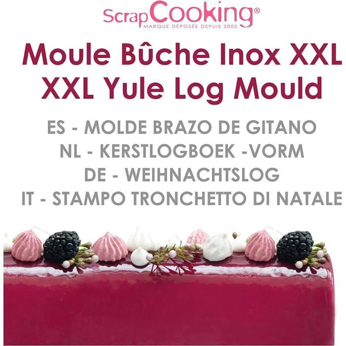 Moule Bûche Inox XXL Gouttière Taille Ajustable 28 à 45 cm Dessert de Noël  jusqu'à 15 Convives Avec Feuilles Rhodoïd & Recet[5] - Cdiscount Bricolage