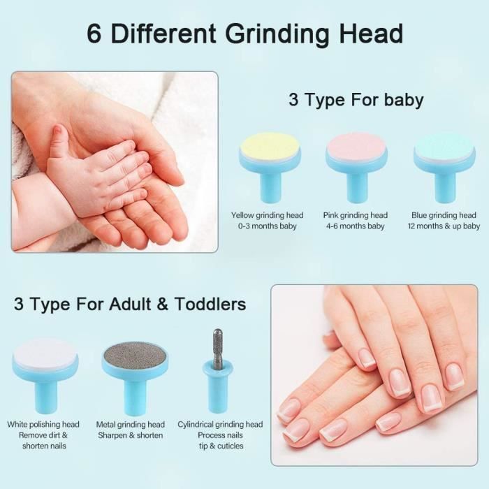Soin des ongles Lime à Ongles Électrique pour Bébé, Safe Baby Nail