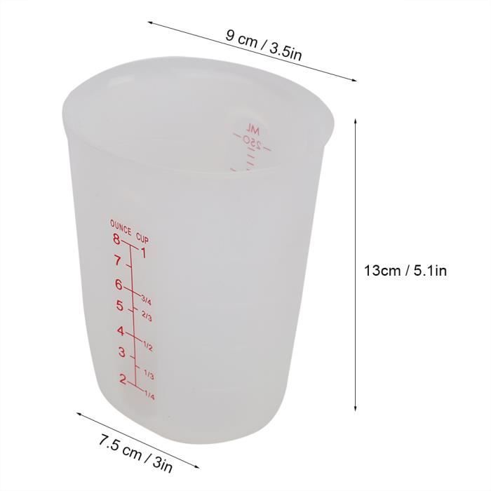 Verre Doseur Ml 2 Verre Doseur Silicone, 250/500 ML Tasse à Mesurer En Silicone Pour Résine Epoxy Avec échelle Transparente Tasse à Mesurer En Silicone, Gobelet Doseur Silicone Avec Barreau D'agitation En