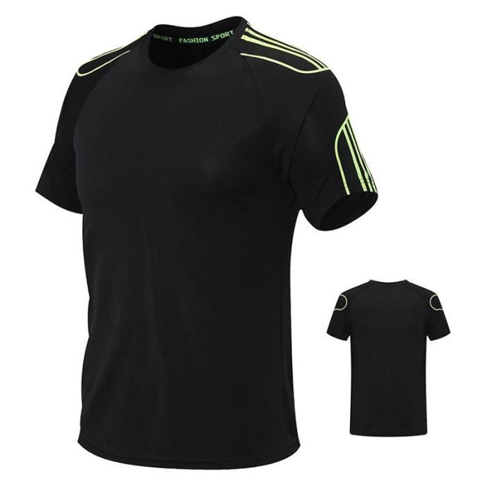 Tee Shirt Running Homme Respirant Séchage Rapide - AIEVIS - Col Rond - Vert  Vert - Cdiscount Sport