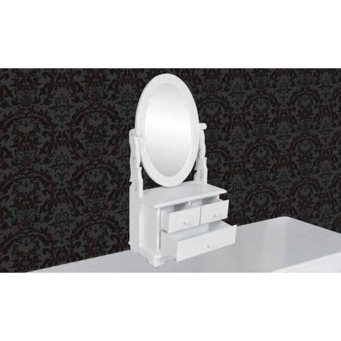 Vidaxl coiffeuse avec miroir noir 90x50x132,5 cm bois d'ingénierie VIDAXL  Pas Cher 