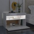 Qualité luxe© | Meuble de rangement & Meuble bas TV & Table de Salon & avec lumières LED Blanc brillant 60x35x40 cm |874644-2
