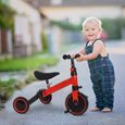 Tricycle évolutif Willonin Rouge - 3 modes et vélo équilibre pour bébé enfant 10 mois - 4 ans-2