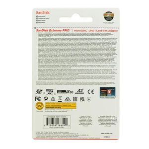 Carte Mémoire Micro SD SanDisk Extreme UHS-I 128 Go Avec Adaptateur Microsdxc Vers Sd
