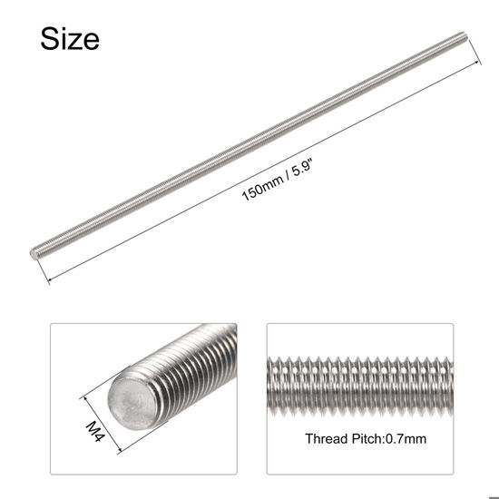 Tige Filetée M12 150mm Sourcing Map 4Pcs M8 X 150mm Tige Filetée Entièrement 304 Inox Acier Droite Main Fil En Destockage Et Reconditionné Chez Tige Filetée M12 150mm Inox 304