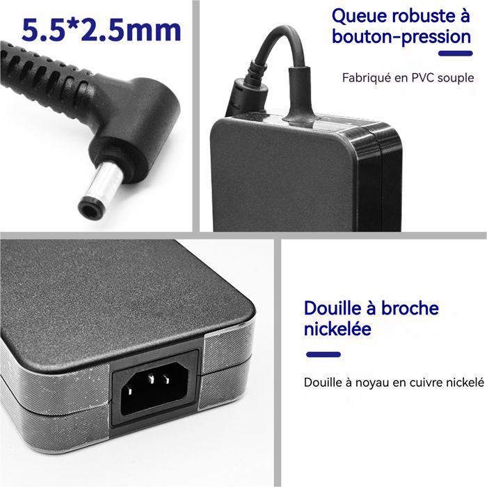 Chargeur adaptateur ordinateur portable 240W 19.5V 12.3A pour
