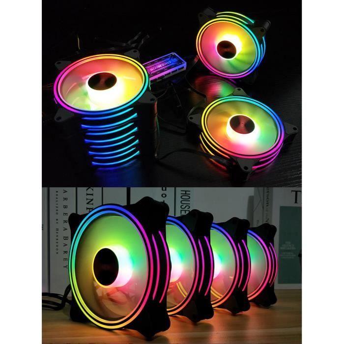 Ventilateur CPU RGB Veemoon - Refroidissement Rapide, Design Ailettes, Compatible PC Bureau - Blanc, 12V, 2000 Tr/min - 3
