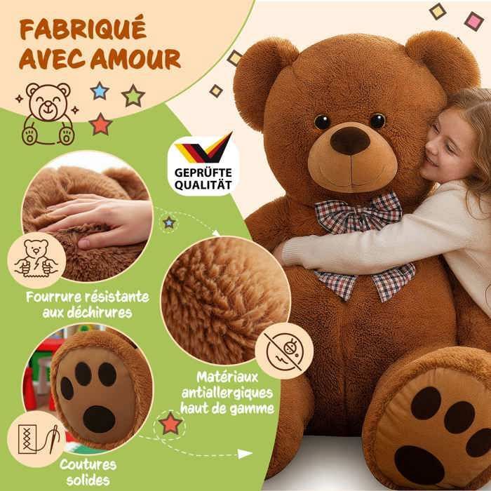 Ours - OURS NOUNOURS AJENA PELUCHE ET TISSUS TRES GRANDE 78 CM DEBOUT