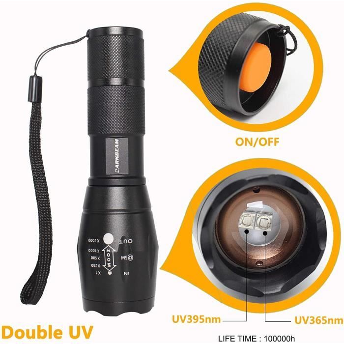 1 Lampe De Poche UV 395nm Rechargeable Par USB Lampe - Temu Canada