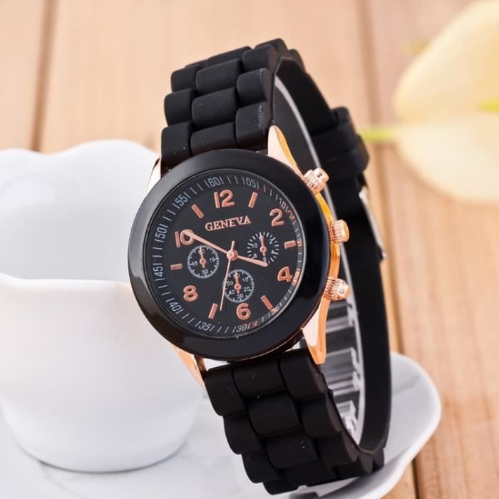 Montre femme bracelet caoutchouc clearance