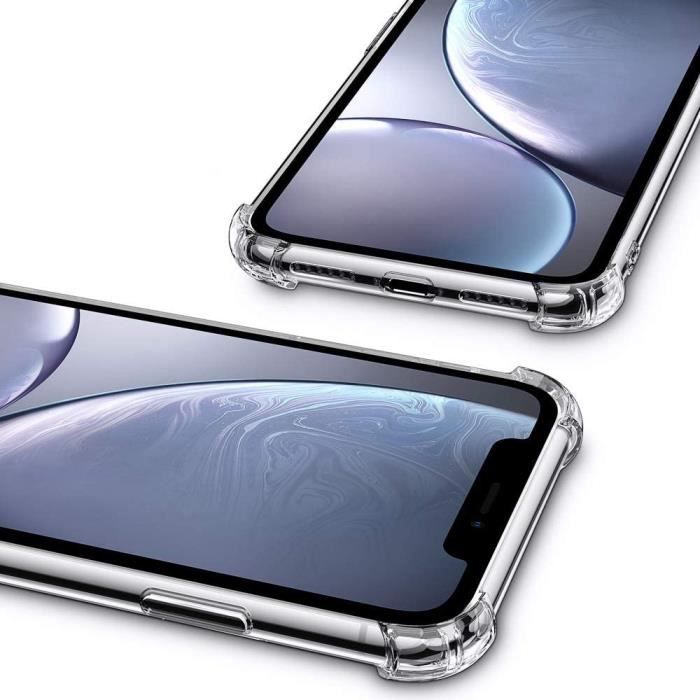 Evetane Coque iPhone XR Antichoc Silicone + 2 Vitres en verre trempé Protection  écran - Coque téléphone - LDLC