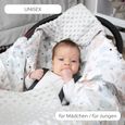 Couverture bébé pour nid d'ange siège Auto Bebe l'automne-Hiver 90x90 cm - Totsy Baby - Hibou - Gris - Coton-3