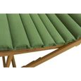 Chaise longue en bois d'acacia FSC avec matelas ondulo vert - BEAU RIVAGE - MOLA - 6 inclinaisons - Roulettes-3