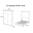Armoire lit escamotable - INSIDE 75 - SMART-V2 - Gain de place - Blanc - 90 x 200 cm-3
