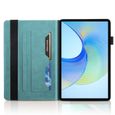 Coque pour Samsung Galaxy Tab S9 FE 10.9 Cuir PU Housse Étui de Protection [Sommeil/Réveil Automatique] Poche Case  , Turquoise-3