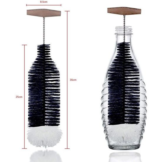 Goupillon pour bouteilles en verre SodaStream - Sans BPA - Nettoyage doux  et sans rayures - Longue poignée - Brosse de nettoya[326] - Cdiscount Maison