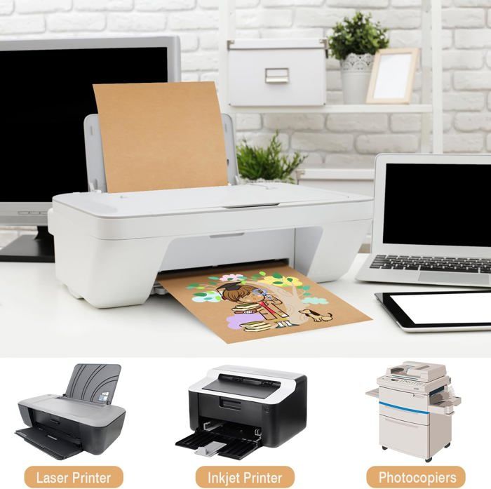 60 Feuilles Papier Autocollant Imprimable A4 – Brillant & Mat – Ultra Résistant Pour Imprimante Jet D'Encre & Laser