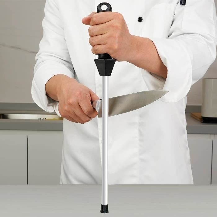 Fusil à Aiguiser Céramique 45cm Sharpeak - Grain 3000, Guide 20° - Pour Couteaux Chef Et Boucher