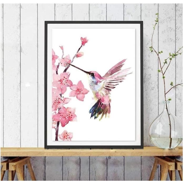 Tableaux Toile Fleurs De Cerisier - Set De 3 - 30x30cm Avec Cadre Intérieur - Décoration Murale Salon/Chambre