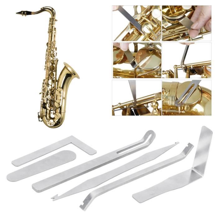 ARAMOX Outils de réparation d'instruments à vent Outil de réparation de  Saxophone 6 pièces pour accessoires d'instruments à