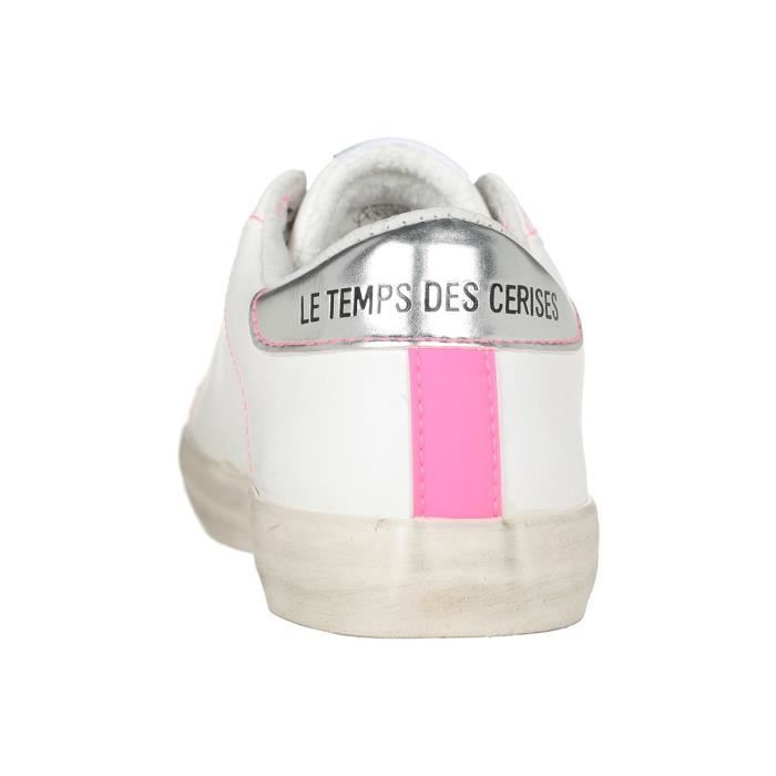 LE TEMPS DES CERISES Basket City Neon Pink Femme femme Blanc