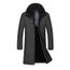 Casual Col Cheveux Longs Dhiver Dhomme En Cachemire Laine Coton Coupe Vent Manteau Gris