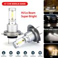 MOMOTOU Kit d'ampoules de phares LED H7, Angle de faisceau 360 degrés, faisceau Hi/Lo 55W 8000LM 6000K, Super lumineux-0