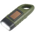 Lampe de poche solaire à manivelle lampe de poche extérieure survie LED lampe de poche rechargeable verte pour randonnée camping-0