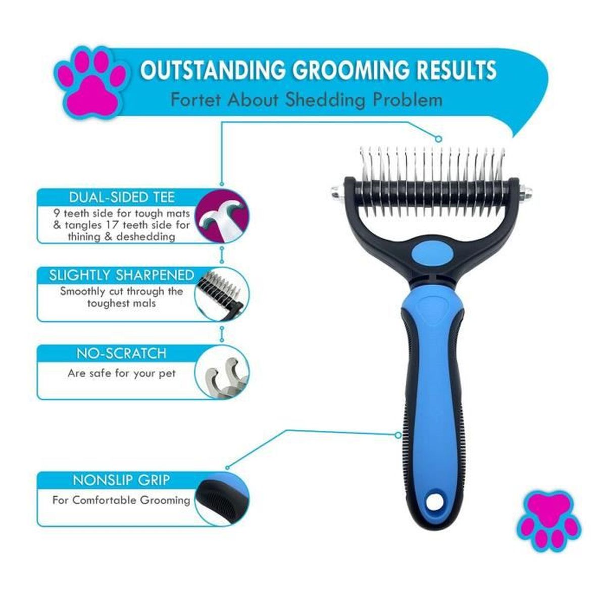 Peigne Coupe Nœuds Pour Chiens Chat Peigne A Nœud Ouvert Nettoyage Poils Et Cheveux Pour Animaux Epilateur Automatique Blue L Achat Vente Peigne Demeloir Peigne Coupe Nœuds Pour Chi Cdiscount
