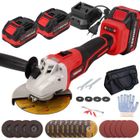 TEENO Meuleuse d'angle sans fil, Meuleuse d'angle 21V 1000W avec 2 Batteries 4.0Ah, 9100RPM Moteur Brushless, Disques de Coupe