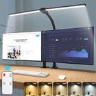 LAPAMAX Lampe de Bureau à Double Tête LED Réglable à Col de Cygne,télécommande,24W 80CM Lampe à Pince pour Écran,5 Tons& 5 Luminosités