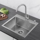 Évier de cuisine carré 50*45CM en inox 1 bac - AURALUM - Carré - Gris - 201 en acier inoxydable - Nickel brossé