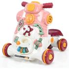 COSTWAY 3 en 1 Trotteur Véhicule et Paneau de Jouet Parlant pour Bébé avec Lumière et Musique Activités d'Eveil, 6-36 Mois Rose