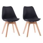 HAPPY GARDEN Lot de 2 chaises scandinaves NORA noires avec coussin