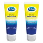 Crème Réparatrice Pieds Très Secs - SCHOLL - Lot de 2 Tubes de 75 ml - Hydratante et Adoucissante
