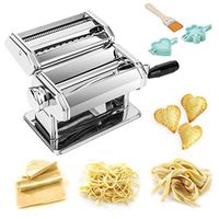TANBURO Machine à Pâtes Manuelles en Acier Machines à pâtes manuelles Inoxydable pour Faire Tagliatelle Spaghettis Lasagnes