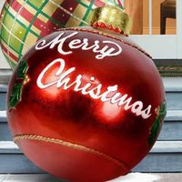 Ornements de Noël - Boule géante décorée de Noël en PVC gonflable pour l'extérieur 60CM