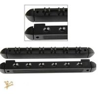 BLACK 6 Way CLIP Snooker Pool Cue Wall Mounted Rack - Holds Up To 6 Cues by Funky Chalk
