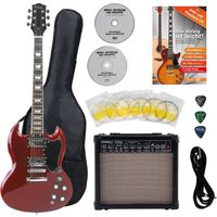 Rocktile Pro S-Red Guitare Electrique Heritage Starter Set + Set Accessoires+ Ampli