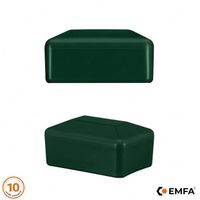 Capuchon pour poteau rectangulaire 60x80 mm - Vert - 50 pièces - Chapeau pour tuyau clôture - Embout rond EMFA ®
