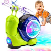 Jouet musical de Bébé, Jouet de escargot Rampant avec Musique/Lumières LED, Détection Automatique, jouet pour Bébé plus de 12 mois