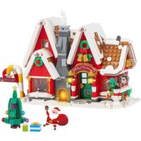 1026 pièces Puzzle 3D Building, Maison de Noël en pain d'épices, Figurine Père Noël, Jeu de blocs de construction pour enfant A