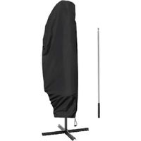 Housse de protection imperméable et anti-uv pour parasol déporté - 265 x 40 - 70 - 50 cm - Noir - Linxor