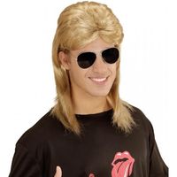 Perruque - WIDMANN - Mulet blonde années 80 avec lunettes - Homme - Jaune